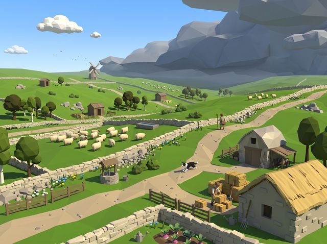 Concept image of Green hills at noon