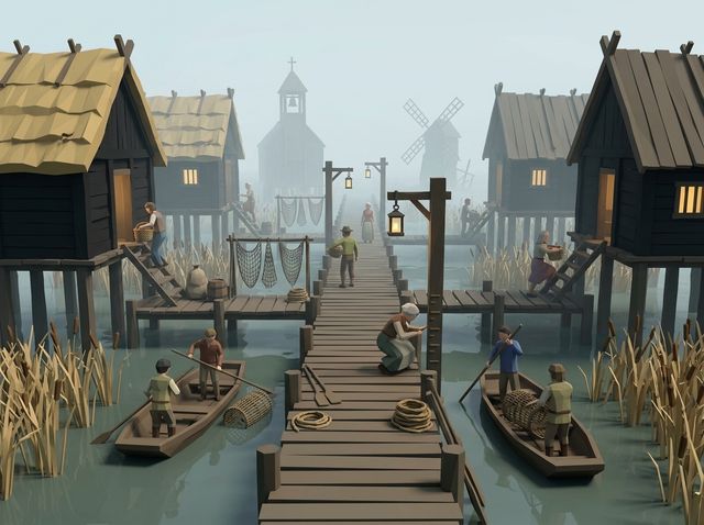 Concept image of Fen stilt village
