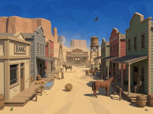 Concept image of Frontier town bank job