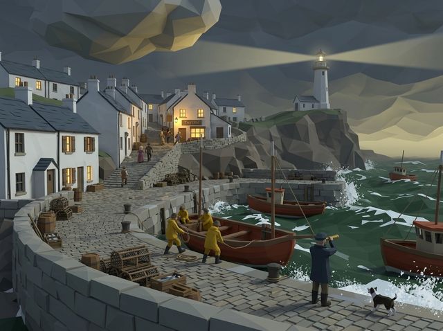 Concept image of Harbour town at storm tide