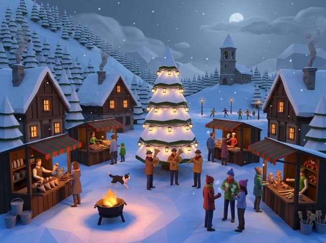 Concept image of Winter market village